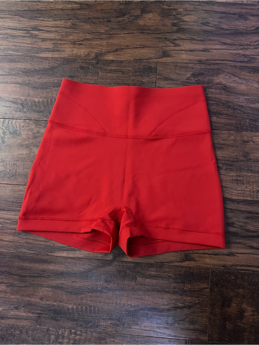 High-Waist Red Women’s Performance Shorts